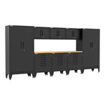 Armadillo Tough Black 9-Piece Garage Cabinet Configuration with Levelers-AR9PC96B-Garage Giant 