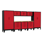 Armadillo Tough Red 9-Piece Garage Cabinet Configuration with Levelers-AR9PC96R-Garage Giant 