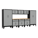 Armadillo Tough Grey 9-Piece Garage Cabinet Storage System with Levelers-AR9PC97G-Garage Giant 