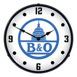 Collectable Sign and Clock B&O Railroad Backlit Wall Clock-BOR1408534-Garage Giant 
