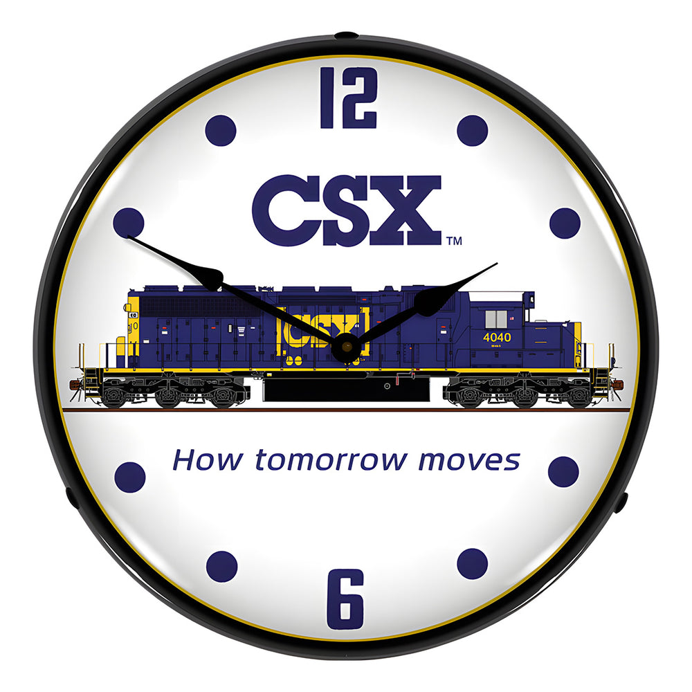 Collectable Sign and Clock CSX Railroad Backlit Wall Clock-BOR1408536-Garage Giant