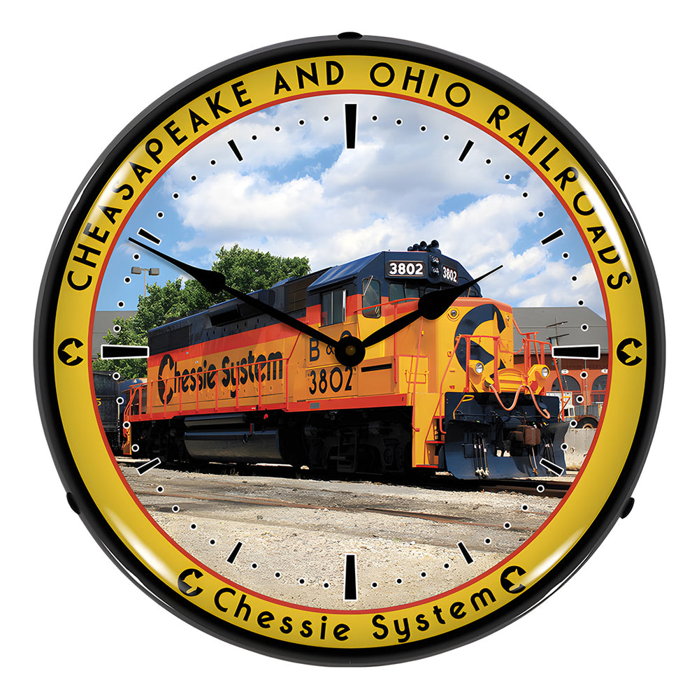 Collectable Sign and Clock Chessie System Railroads Backlit Wall Clock-BOR1408541-Garage Giant
