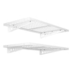 Fleximounts 2' x 4' White Wall Mounted Shelf (2-Pack)-FLX-BR24-WHT-Garage Giant 