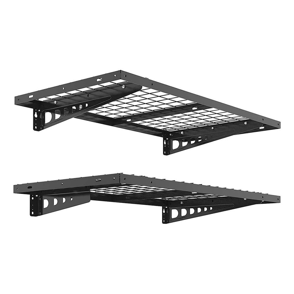 Fleximounts 2' x 4' Black Wall Mounted Shelf (2-Pack)-FLX-BR24B-BLK-Garage Giant