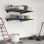 Fleximounts 2' x 4' Black Wall Mounted Shelf (2-Pack)-FLX-BR24B-BLK-Garage Giant 