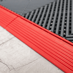 Swisstrax Chocolate Brown Pro Series Pegged Floor Tile Edge Piece (10 Pack)-C504.031.100-10PK-Garage Giant 