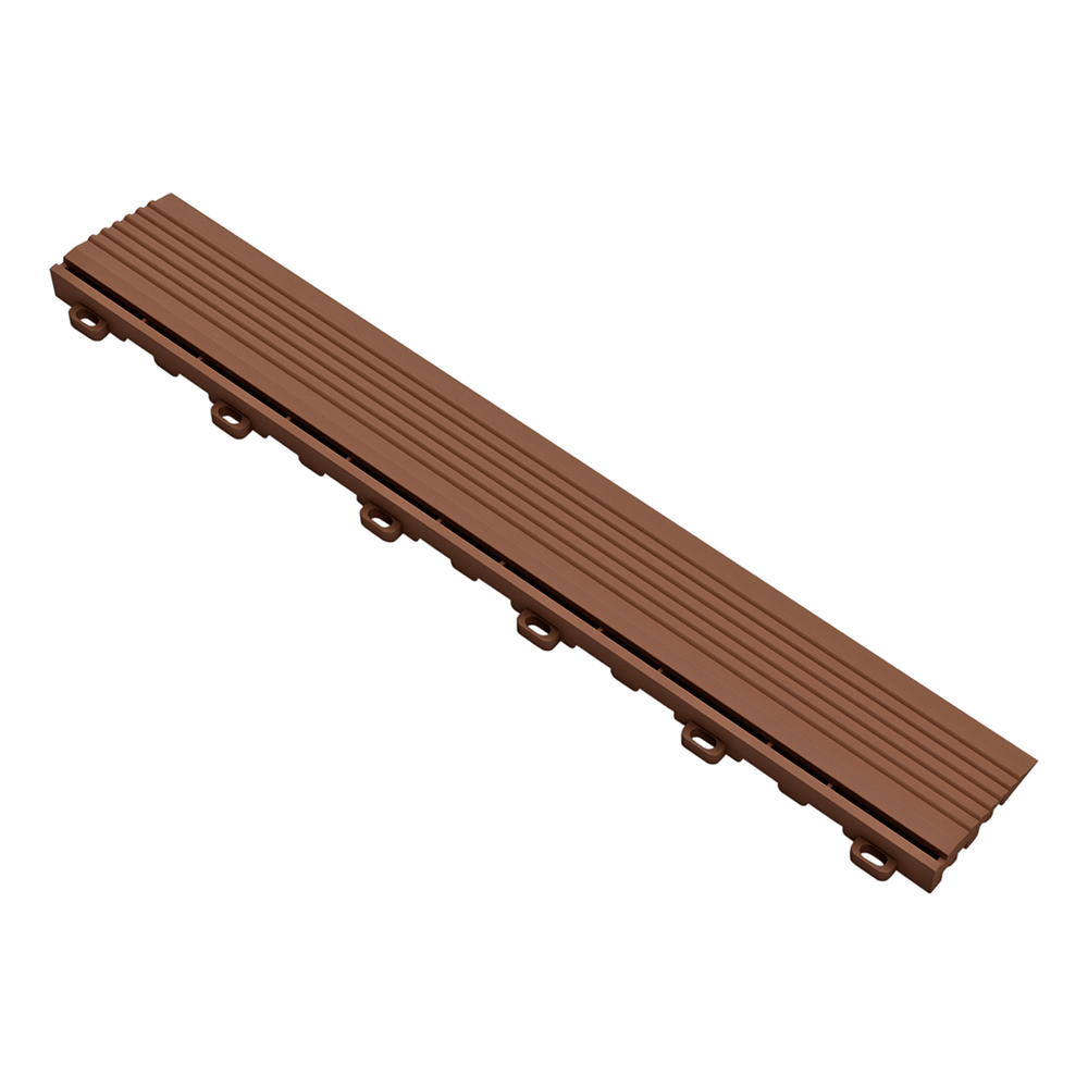 Swisstrax Chocolate Brown Pro Series Looped Floor Tile Edge Piece (10 Pack)-C504.031.100a-10PK-Garage Giant