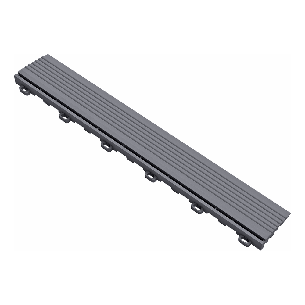 Swisstrax Slate Grey Pro Series Looped Floor Tile Edge Piece (10 Pack)-C504.031.200a-10PK-Garage Giant