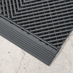 Swisstrax Slate Grey Pro Series Looped Floor Tile Edge Piece (10 Pack)-C504.031.200a-10PK-Garage Giant 