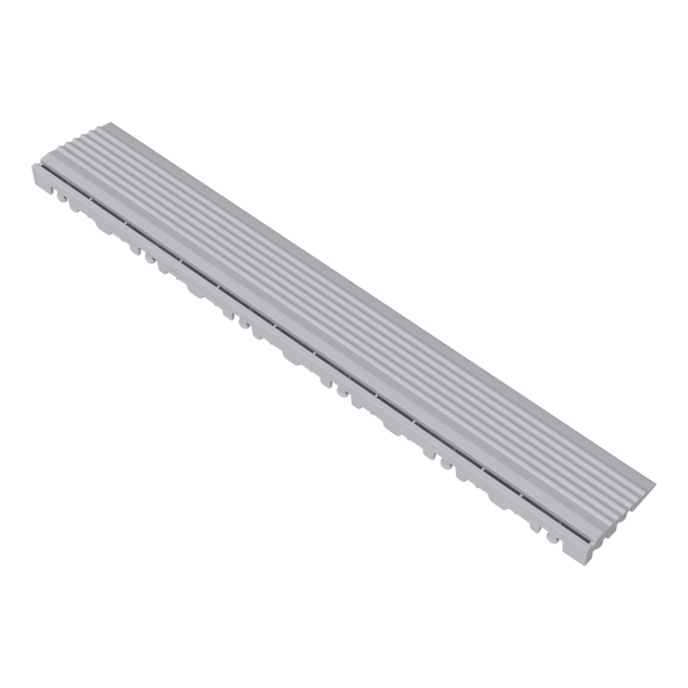 Swisstrax Pearl Silver Pro Series Pegged Floor Tile Edge Piece (10 Pack)-C504.031.204-10PK-Garage Giant