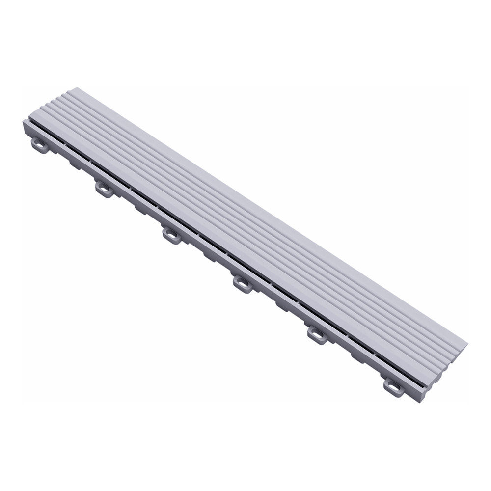 Swisstrax Pearl Silver Pro Series Looped Floor Tile Edge Piece (10 Pack)-C504.031.204a-10PK-Garage Giant