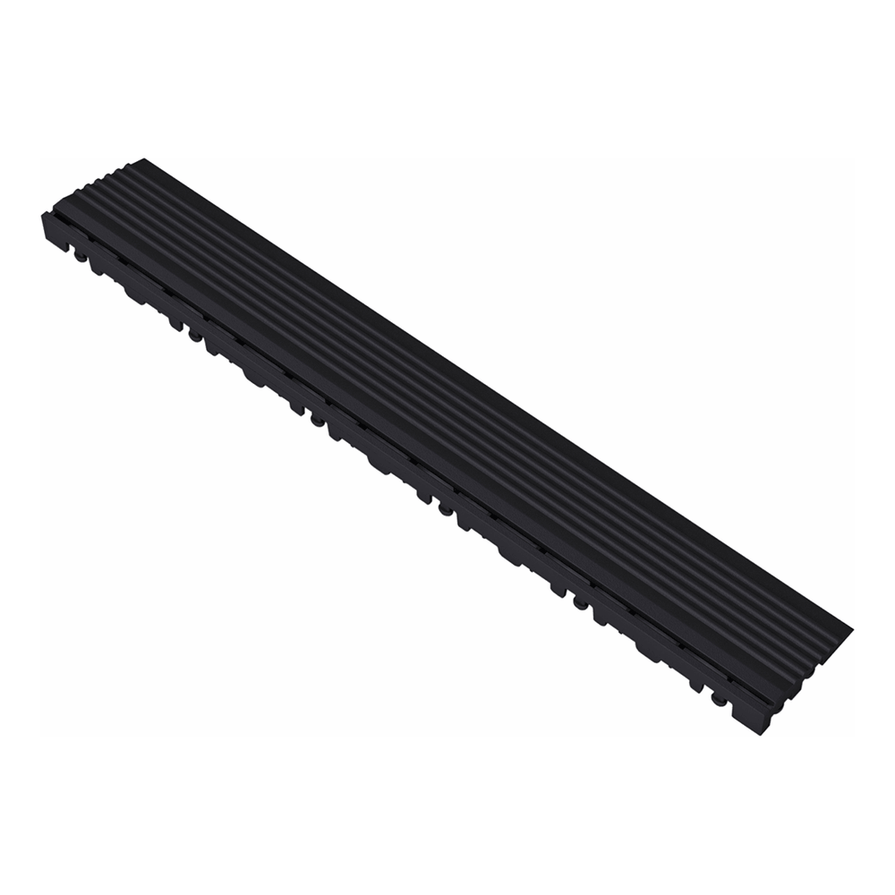 Swisstrax Jet Black Pro Series Pegged Floor Tile Edge Piece (10 Pack)-C504.031.400-10PK-Garage Giant