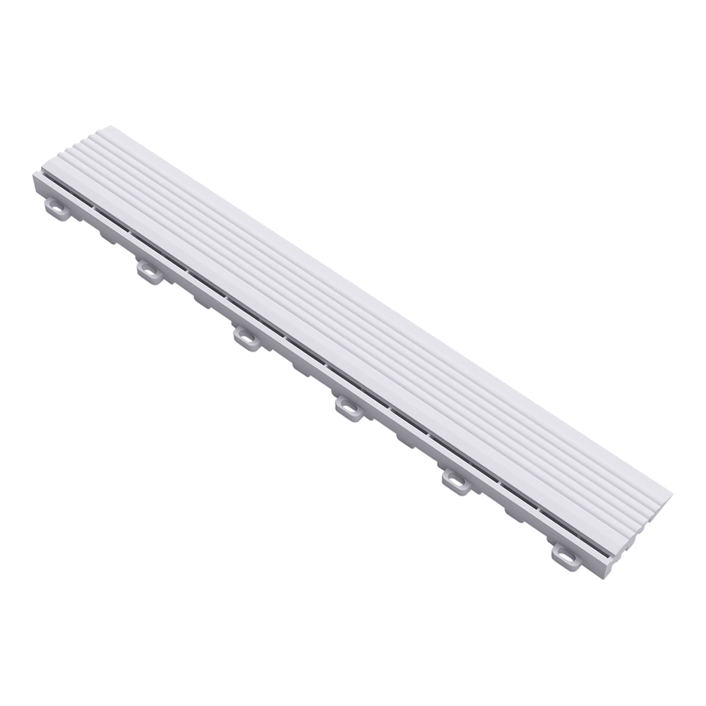 Swisstrax Arctic White Pro Series Looped Floor Tile Edge Piece (10 Pack)-C504.031.600a-10PK-Garage Giant