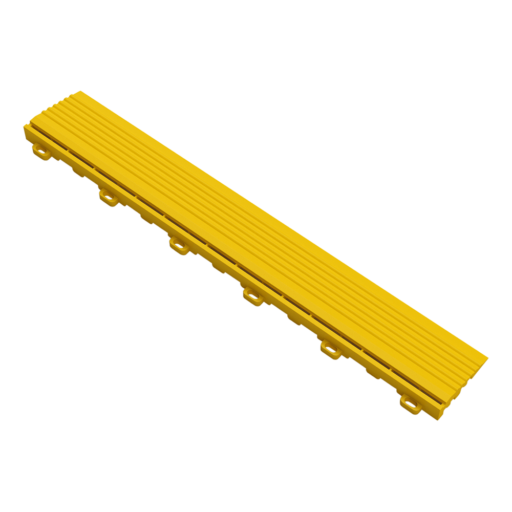 Swisstrax Citrus Yellow Pro Series Looped Floor Tile Edge Piece (10 Pack)-C504.031.800a-10PK-Garage Giant