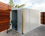 Absco Durango 10' x 5' Metal Bike Shed - Classic Cream 