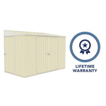 Absco Durango 10' x 5' Metal Bike Shed - Classic Cream 