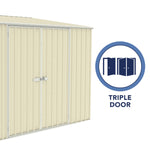 Absco Durango 10' x 5' Metal Bike Shed - Classic Cream 