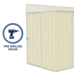 Absco Durango 10' x 5' Metal Bike Shed - Classic Cream 