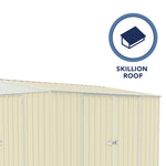 Absco Durango 10' x 5' Metal Bike Shed - Classic Cream 