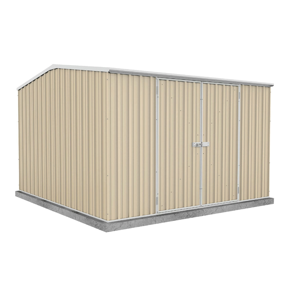 Absco Premier 10' x 10' Metal Storage Shed - Classic Cream