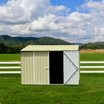 Absco Premier 10' x 10' Metal Storage Shed - Classic Cream 