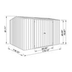 Absco Premier 10' x 10' Metal Storage Shed - Classic Cream 