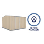 Absco Premier 10' x 10' Metal Storage Shed - Classic Cream 