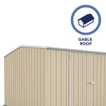 Absco Premier 10' x 10' Metal Storage Shed - Classic Cream 