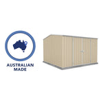 Absco Premier 10' x 10' Metal Storage Shed - Classic Cream 