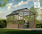 Palram-Canopia Natura 8' x 17' Cedar Greenhouse - Brown-HG5705-Garage Giant 