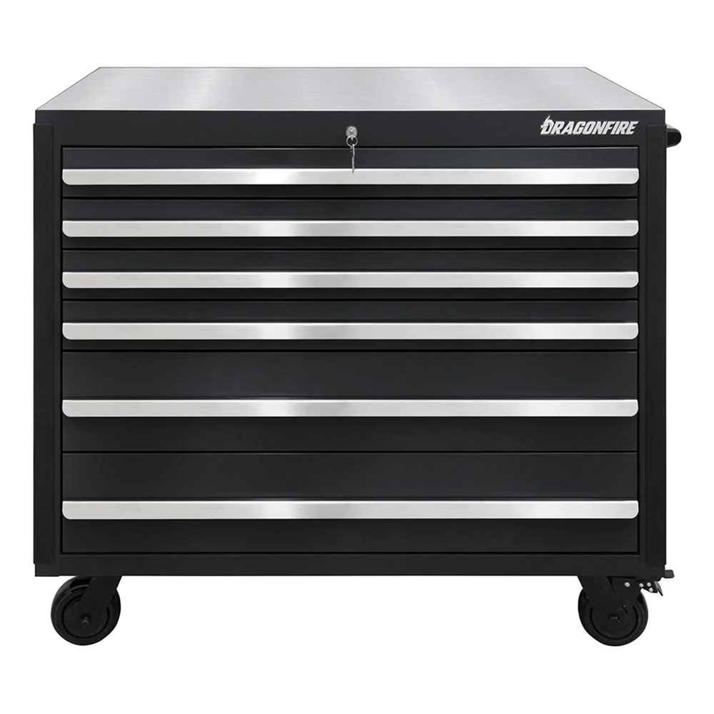 Dragonfire Tools Pro Series 6-Drawer 43.5-Inch Rolling Tool Cabinet (Black) | DFT-TB-6-B