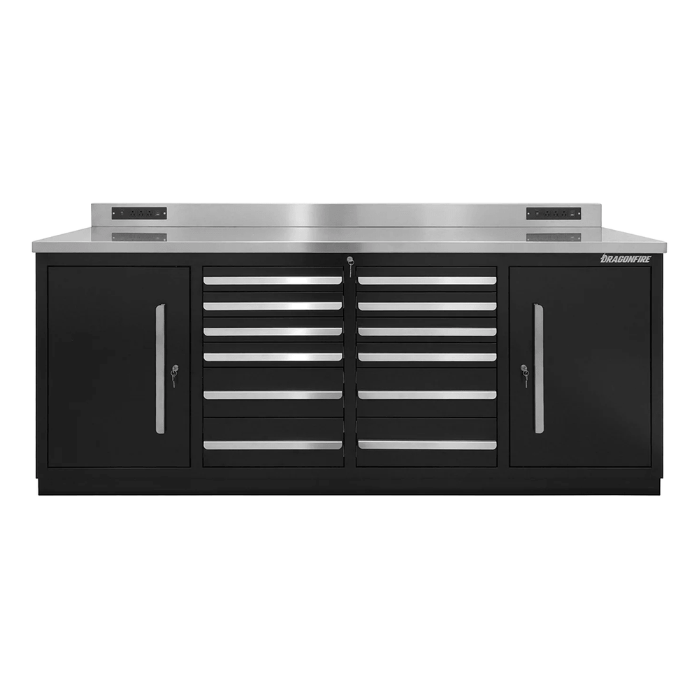 Dragonfire Tools Pro Series 12-Drawer 7-Foot Workbench (Black) | DFT-WB-12-B