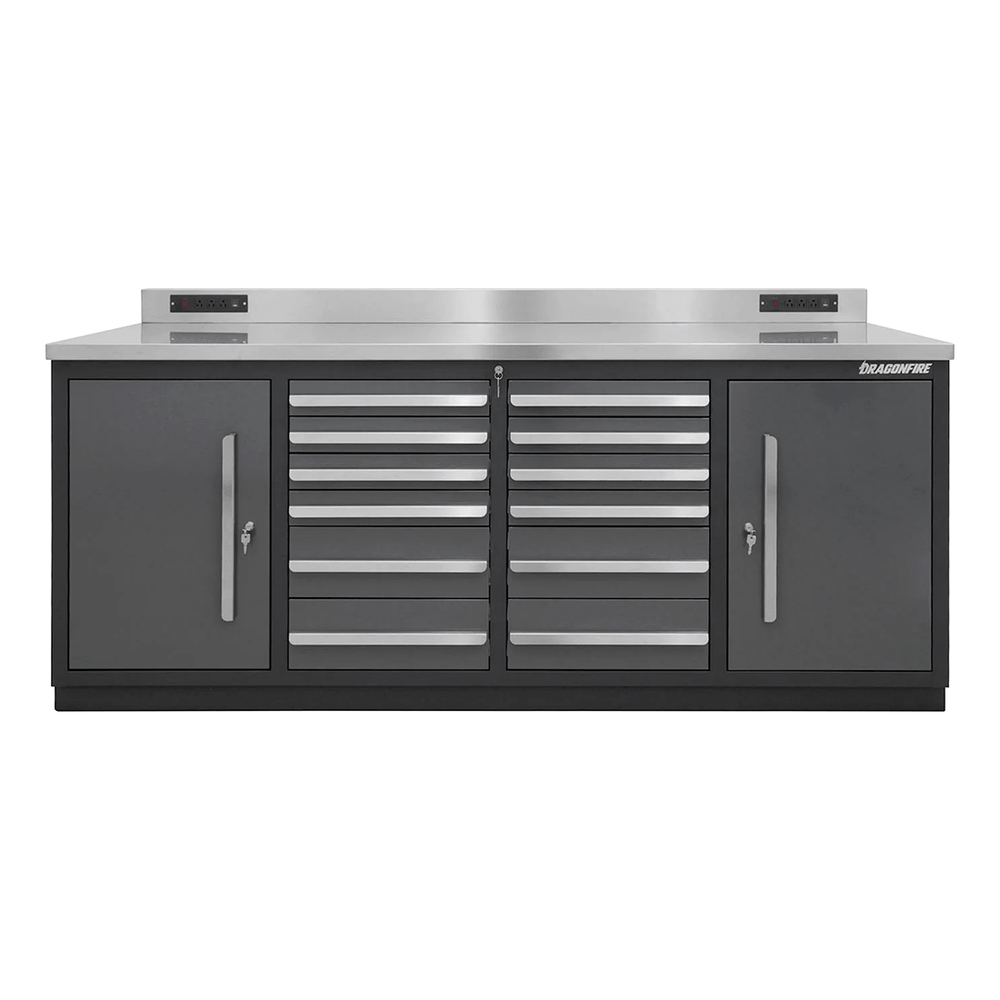 Dragonfire Tools Pro Series 12-Drawer 7-Foot Workbench (Grey) | DFT-WB-12-G