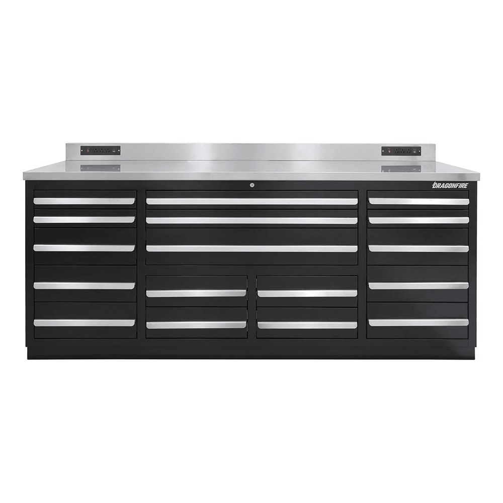 Dragonfire Tools Pro Series 17-Drawer 7-Foot Workbench (Black) | DFT-WB-17-B