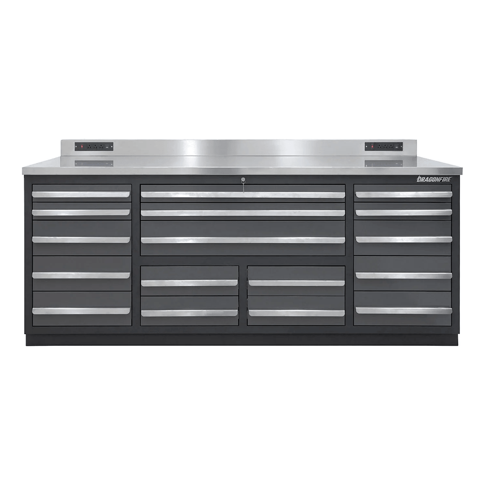 Dragonfire Tools Pro Series 17-Drawer 7-Foot Workbench (Grey) | DFT-WB-17-G