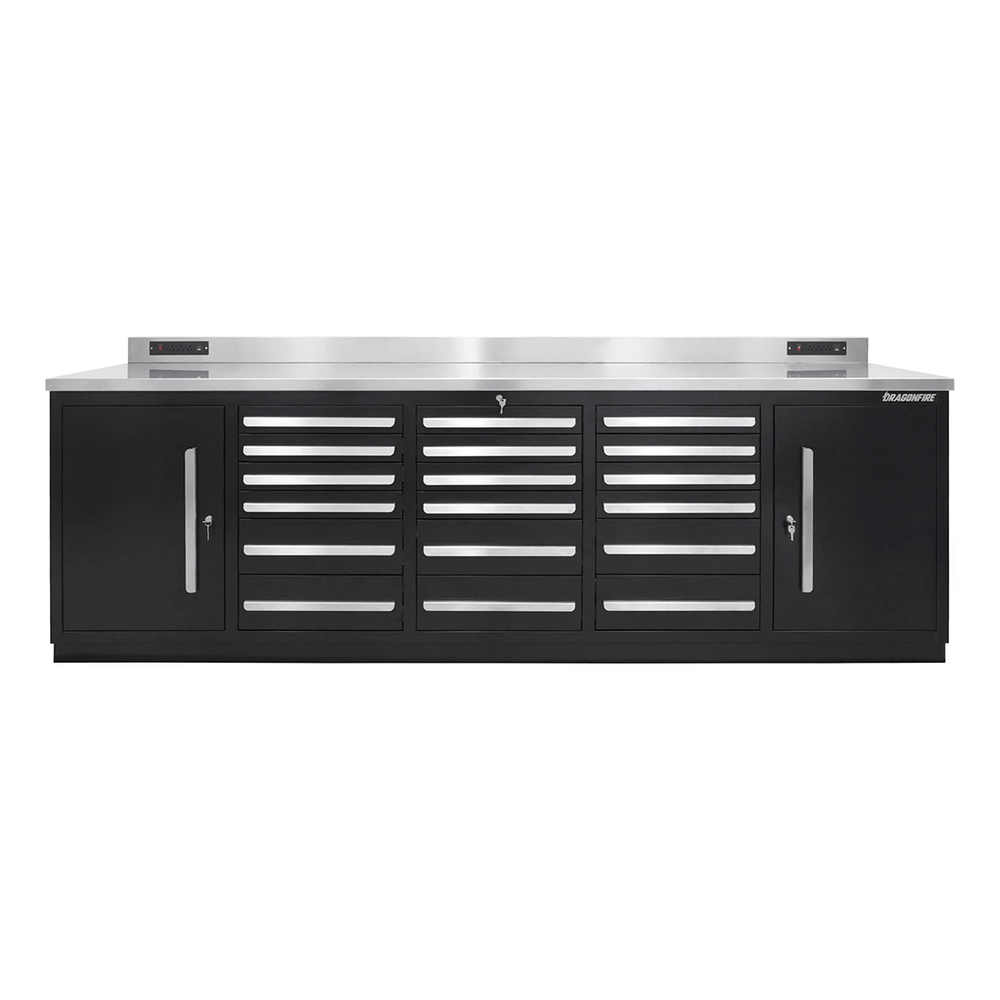 Dragonfire Tools Pro Series 18-Drawer 9-Foot Workbench (Black) | DFT-WB-18-B