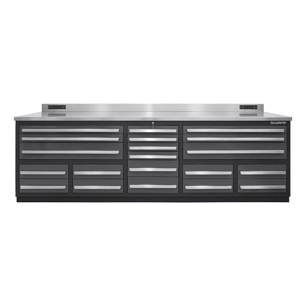 Dragonfire Tools Pro Series 20-Drawer 9-Foot Workbench (Grey) | DFT-WB-20-G