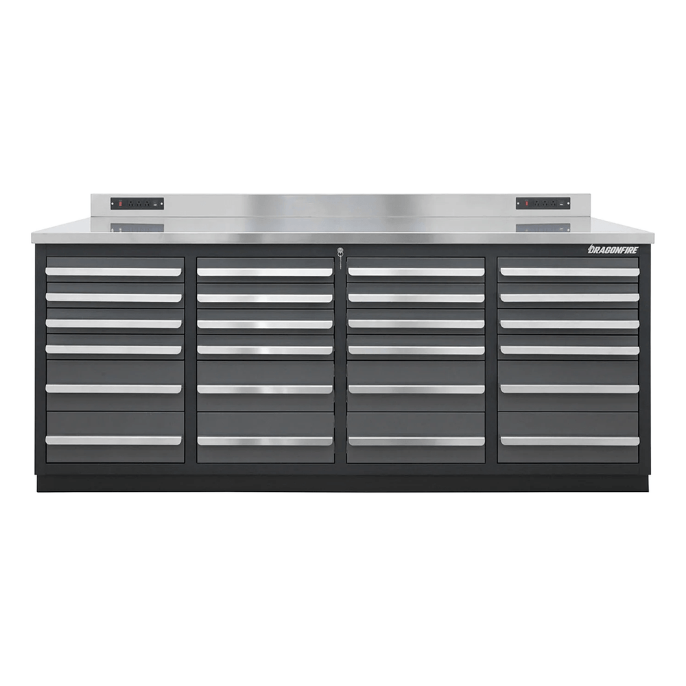 Dragonfire Tools Pro Series 24-Drawer 7-Foot Workbench (Grey) | DFT-WB-24-G