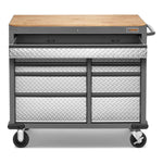 Gladiator 41-Inch 9-Drawer Mobile Tool Workbench with Solid Wood Top-GAMT41HWJG-Garage Giant 
