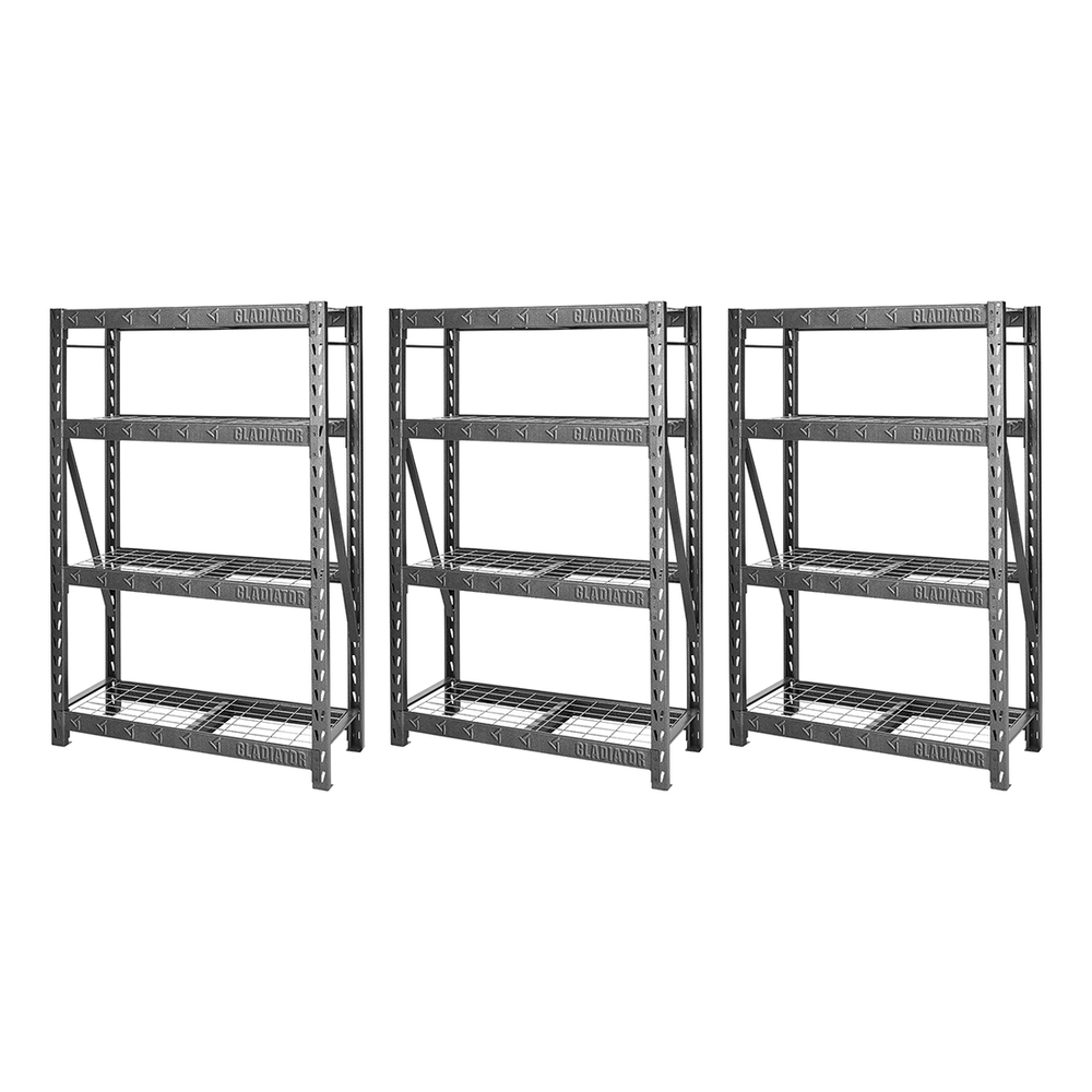 Gladiator 48-Inch Tool-Free Rack Shelving (3-Pack)-GARS484TEG-3-Garage Giant