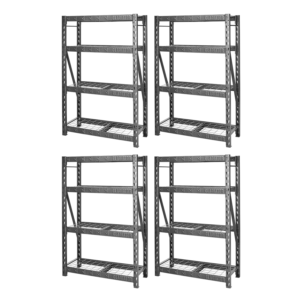 Gladiator 48-Inch Tool-Free Rack Shelving (4-Pack)-GARS484TEG-4-Garage Giant