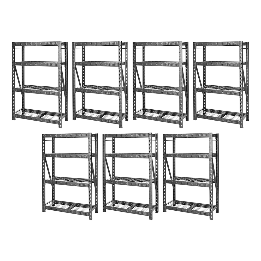 Gladiator 48-Inch Tool-Free Rack Shelving (7-Pack)-GARS484TEG-7-Garage Giant