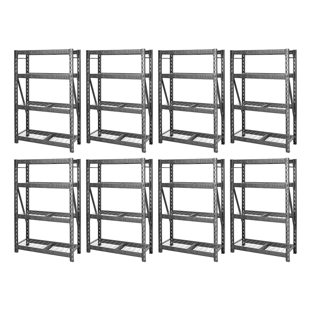 Gladiator 48-Inch Tool-Free Rack Shelving (8-Pack)-GARS484TEG-8-Garage Giant