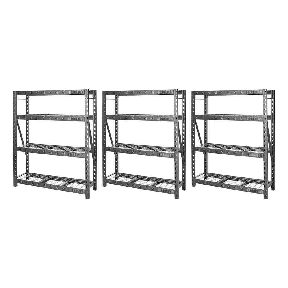 Gladiator 60-Inch Tool-Free Rack Shelving (3-Pack)-GARS604TEG-3-Garage Giant