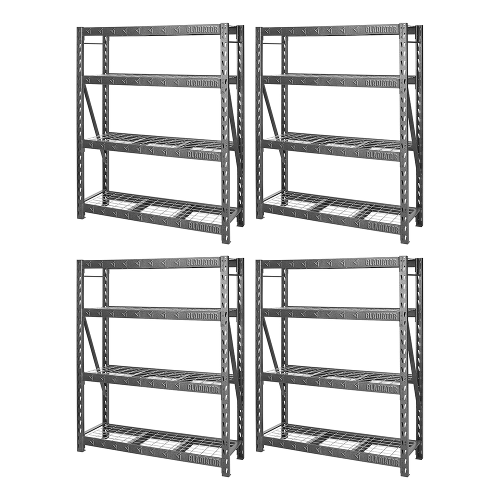 Gladiator 60-Inch Tool-Free Rack Shelving (4-Pack)-GARS604TEG-4-Garage Giant