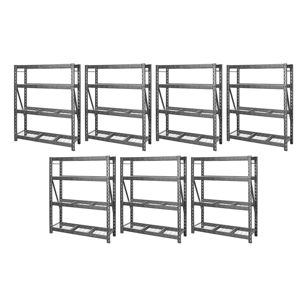 Gladiator 60-Inch Tool-Free Rack Shelving (7-Pack)-GARS604TEG-7-Garage Giant