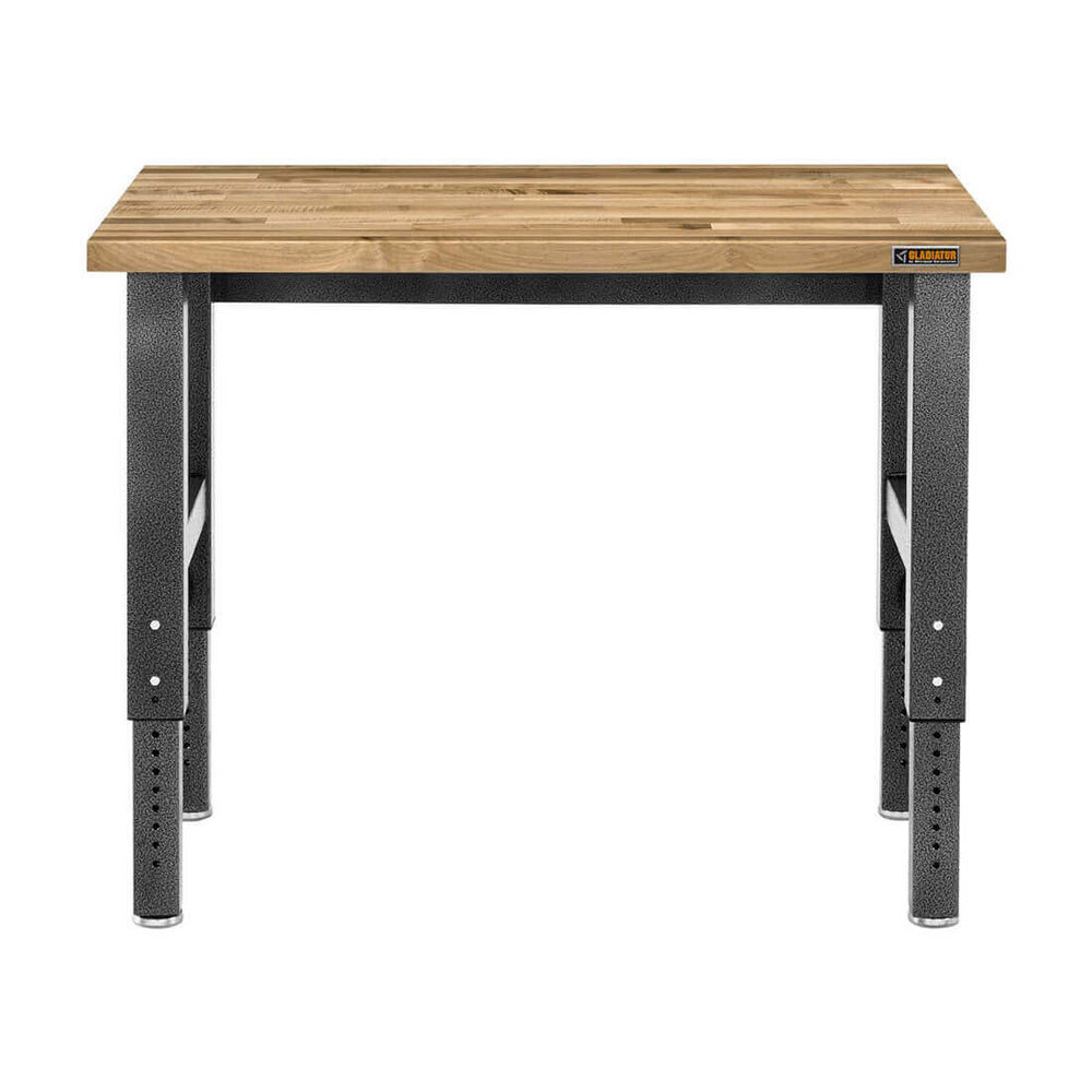 Gladiator Height Adjustable 4-Foot Hardwood Workbench-GAWB04HWEG-Garage Giant