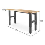 Gladiator Height Adjustable 6-Foot Hardwood Workbench-GAWB06HWEG-Garage Giant 