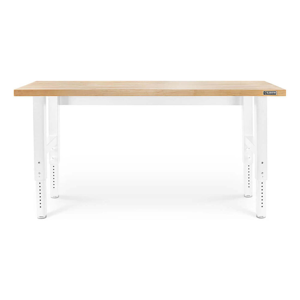 Gladiator Height Adjustable 6-Foot Hardwood Workbench-GAWB06HWGW-Garage Giant
