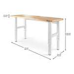 Gladiator Height Adjustable 6-Foot Hardwood Workbench-GAWB06HWGW-Garage Giant 
